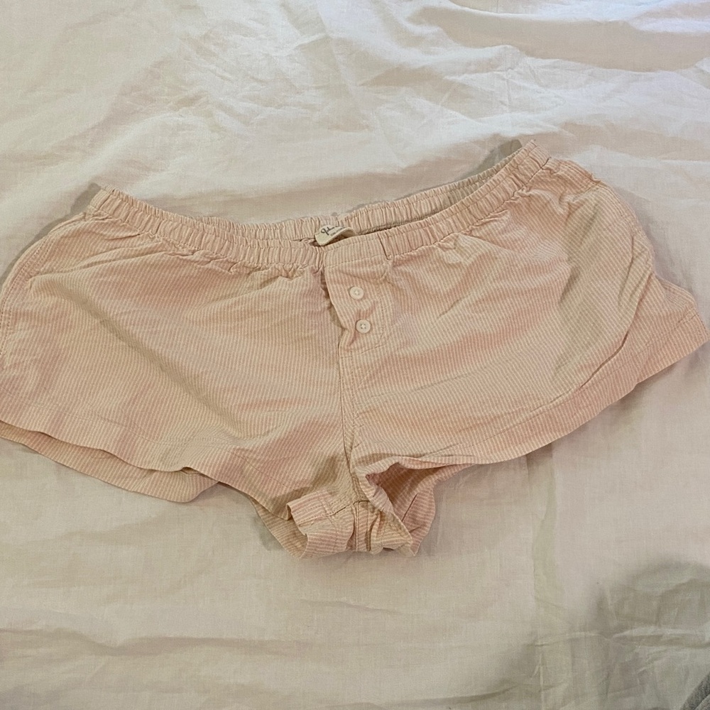 Brandy Melville Pink and White Striped Shorts NWOT